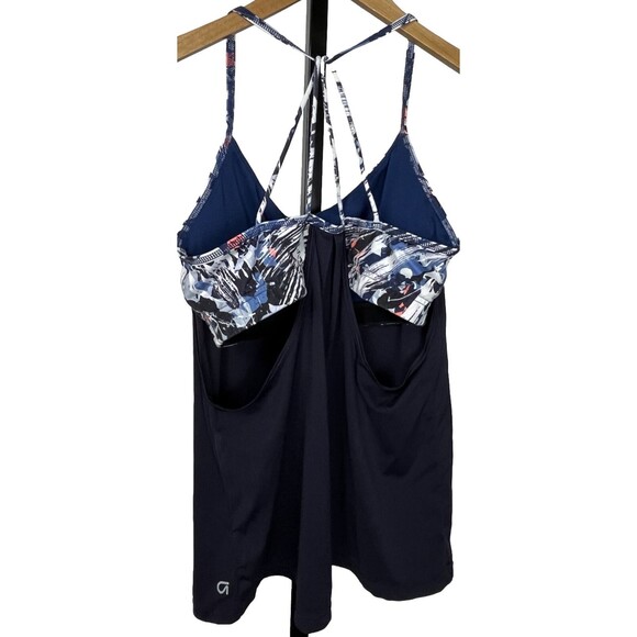 Gap Tankini Tank Top‎ Swimwear Multi Way Straps Removable Pads Navy Blue Medium - Picture 1 of 5